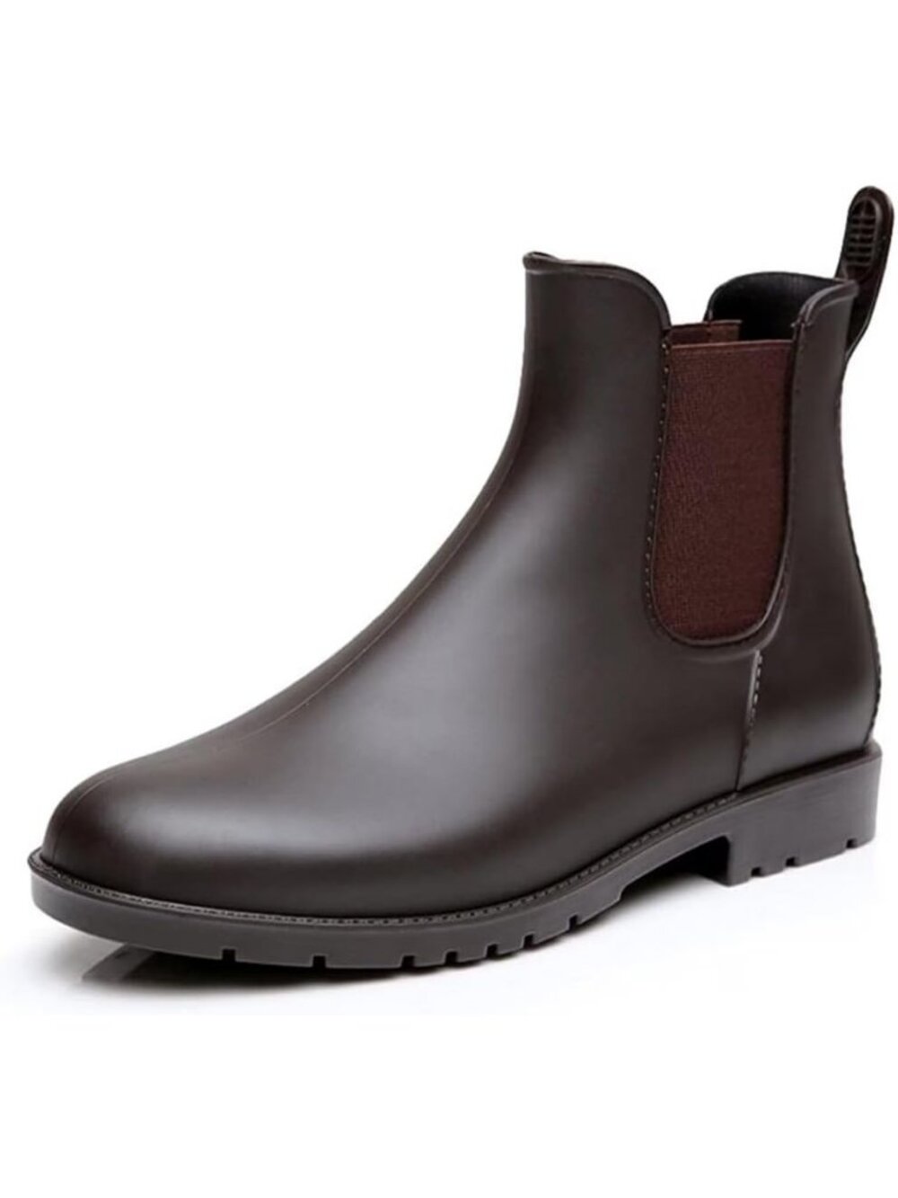 Women's Dark Brown Waterproof Chelsea Stylish Matte Finish Ankle Rain Boots